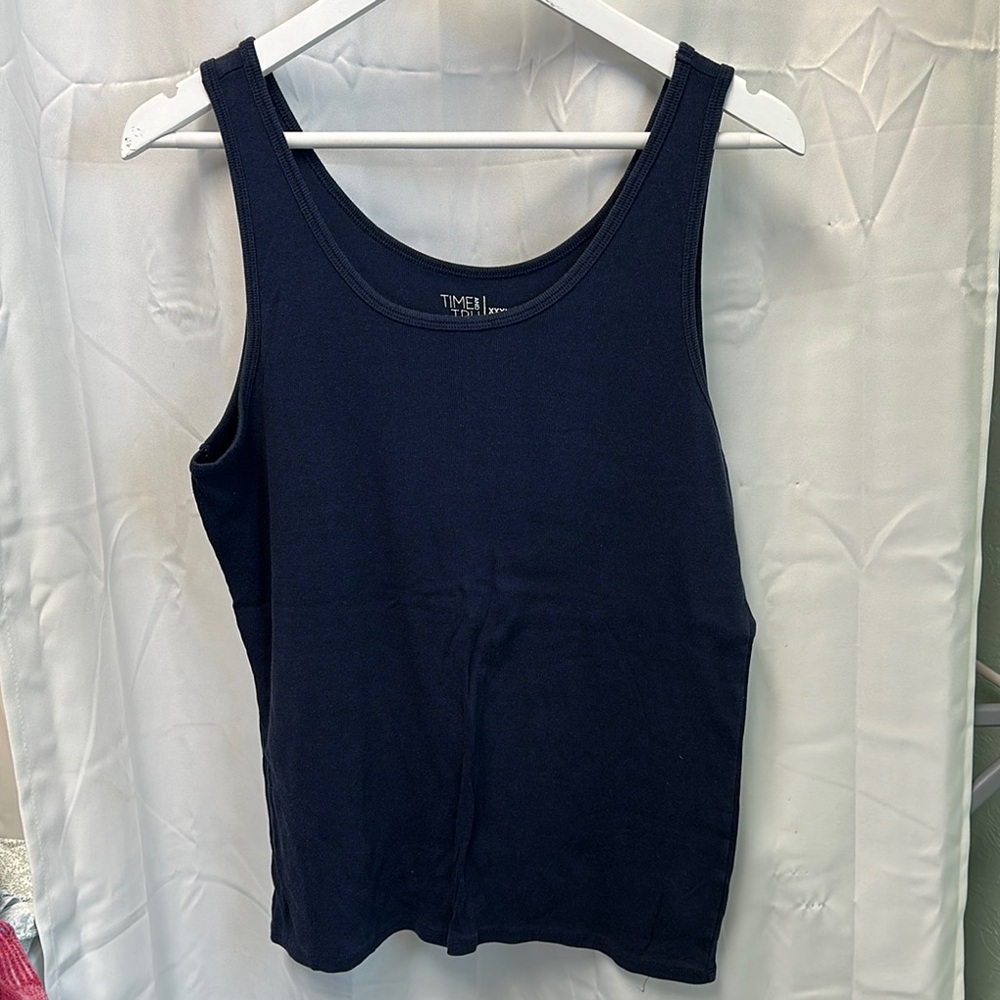 Time and Tru Dark Blue Tank Top